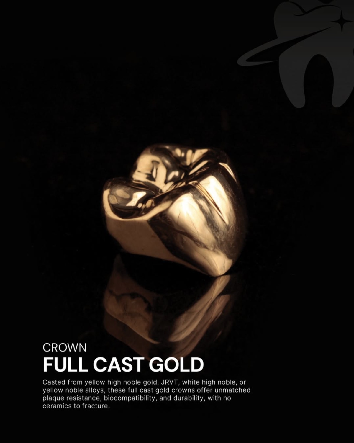 Keating Dental Lab full cast gold crown ad